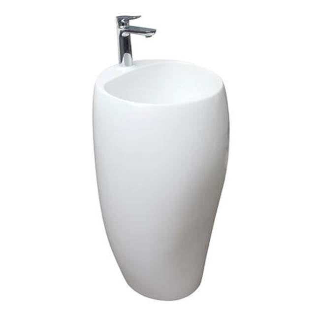 Barclay CL3-201 Cloud 19 - 3/8 Pedestal Lavatory 1 - Hole Fireclay With Waste Cover - Parent