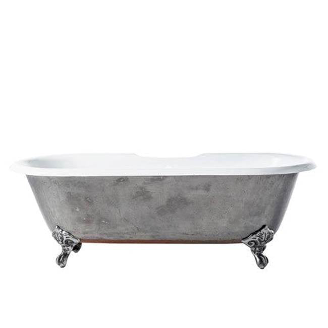 Barclay CTDRN67-PI-PI Doyle 67 Cast Iron Tub With O Holes FEET With Overflow Ext Polished Inside