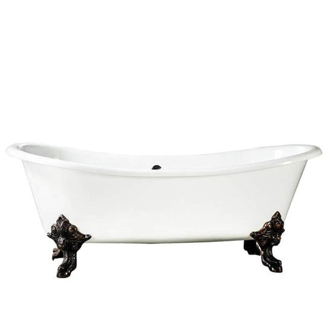 Barclay CTDS7H73L Nelson 73 Cast Iron Double Slipper Tub 7 Deck Holes - Parent