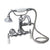Barclay 4802-PL Hook Spout With Hand Shower Tub Wall Mount Porcelain Holders