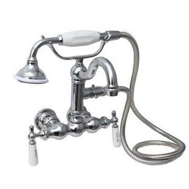 Barclay 4802-PL Hook Spout With Hand Shower Tub Wall Mount Porcelain Holders