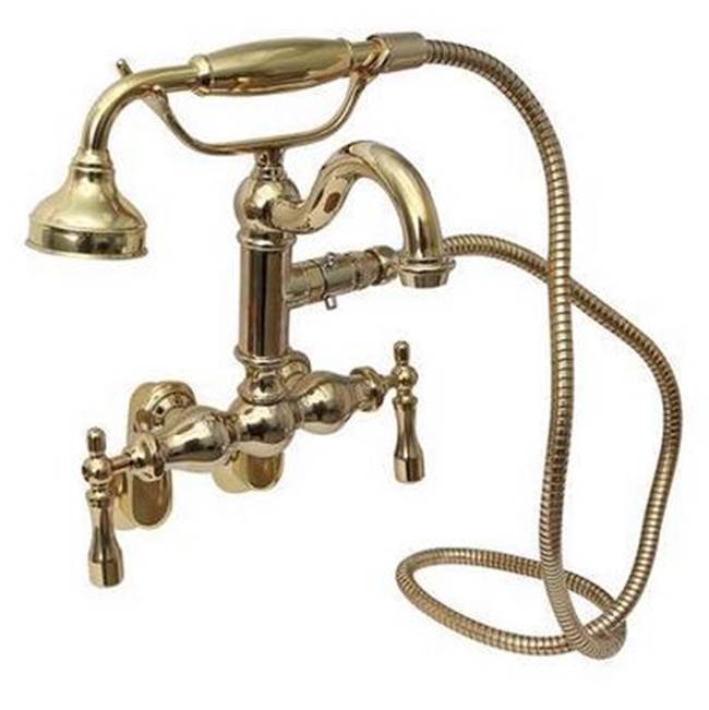 Barclay 4804-ML2 Hook Spout With Hand Shower Tub Wall Mount Metal Lever Holders
