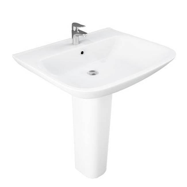 Barclay B/3-1124WH Eden 650 Pedestal Lavatory Basin Only 4 Center Set  - White