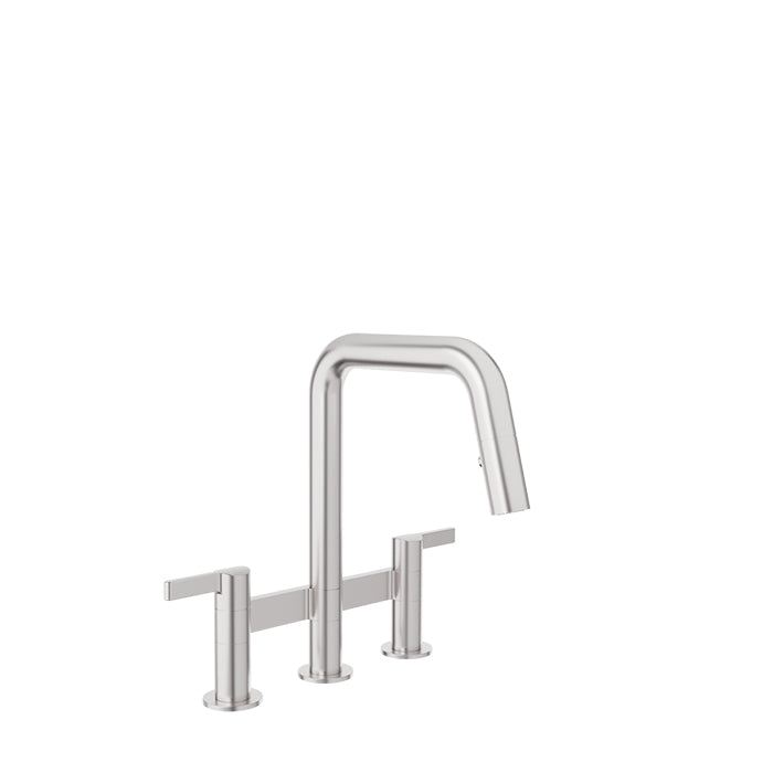 BARiL CUI-9220-02L-150 Bridge Kitchen Faucet With 2-Function Pull-Down Spray