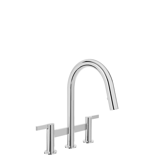 BARiL CUI-9225-02L Bridge Kitchen Faucet With 2-Function Pull-Down Spray