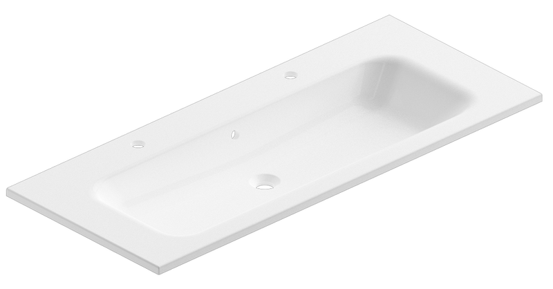 Berloni Bagno BBMU48001.100 Pura Muso Countertop 48" Mineral 2 Tapholes