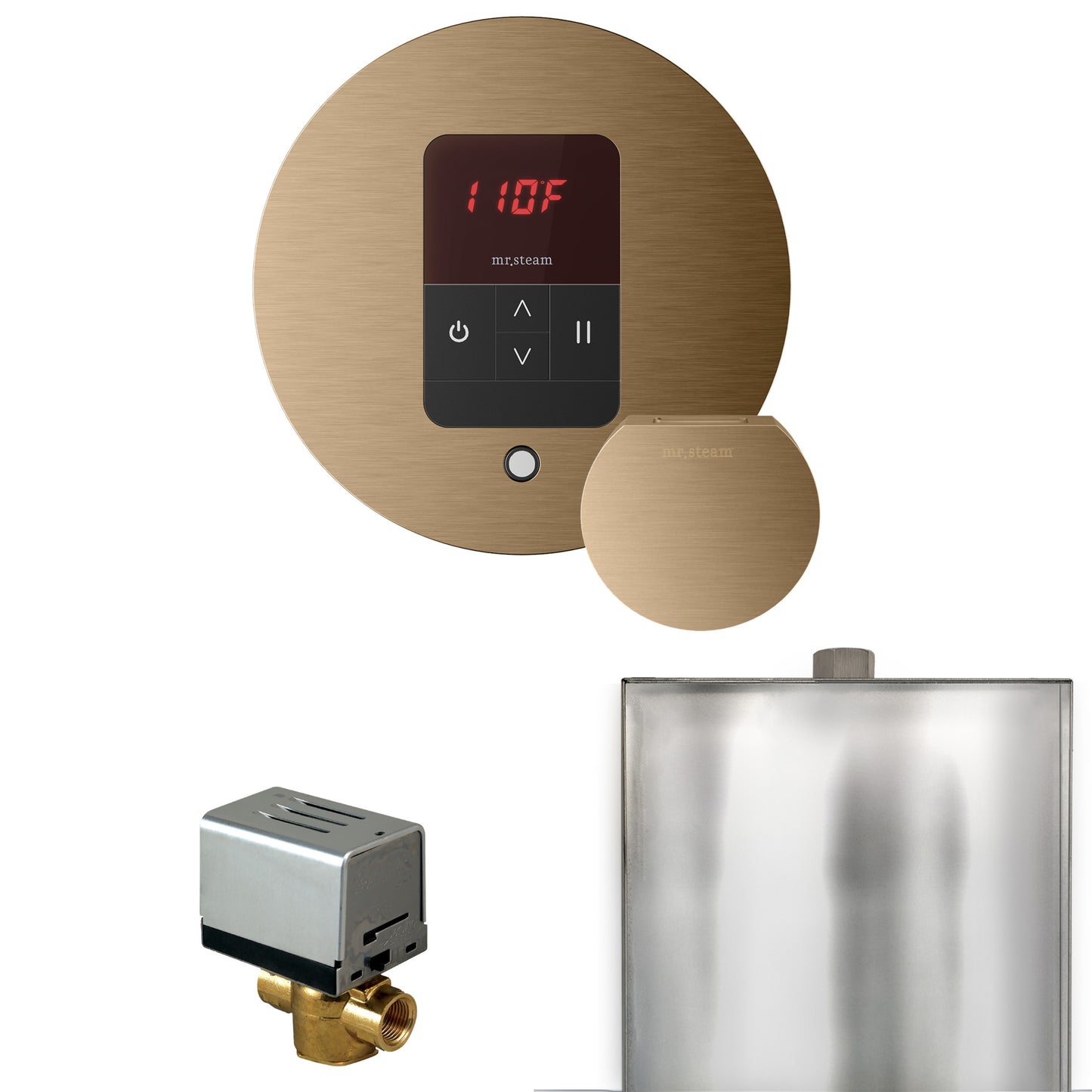 Mr. Steam BBR Basic Butler Steam Shower Control Package with Round iTempo Control and Steamhead