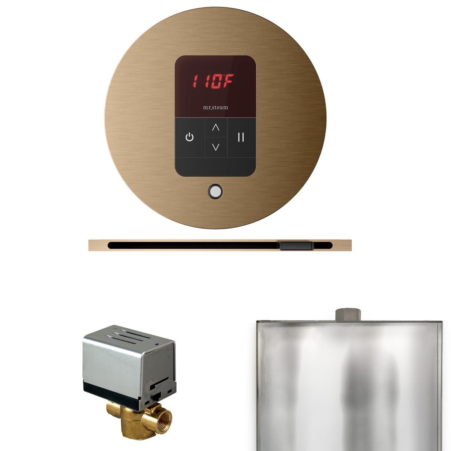 Mr. Steam BBRL Basic Butler Steam Shower Control Package with Round iTempo Control and Linear Steamhead - Parent