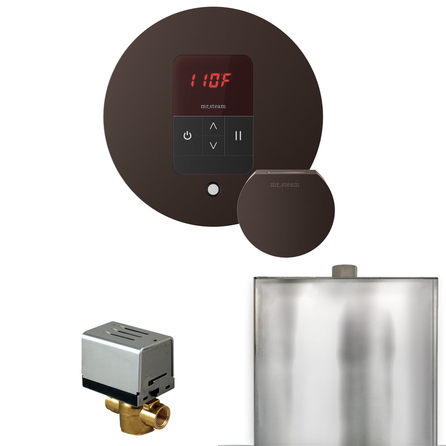 Mr. Steam BBR Basic Butler Steam Shower Control Package with Round iTempo Control and Steamhead