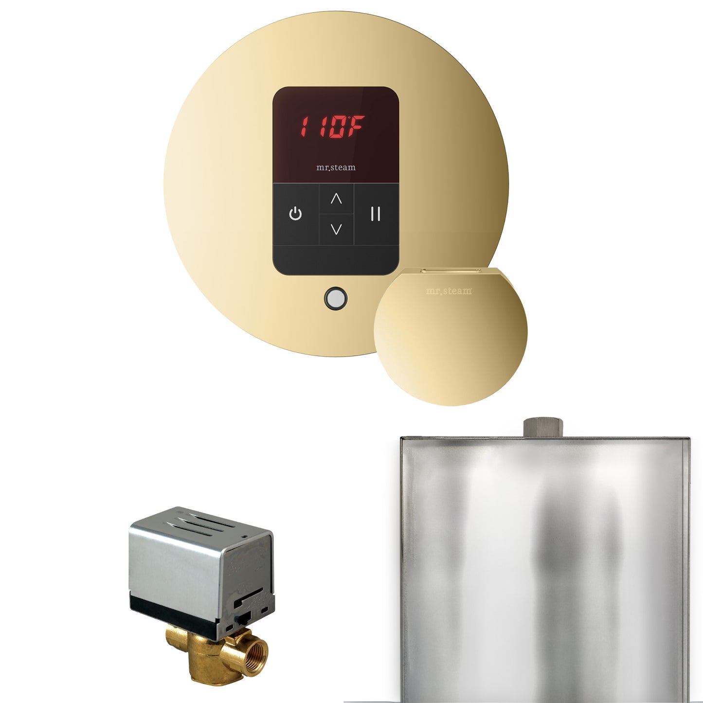 Mr. Steam BBR Basic Butler Steam Shower Control Package with Round iTempo Control and Steamhead