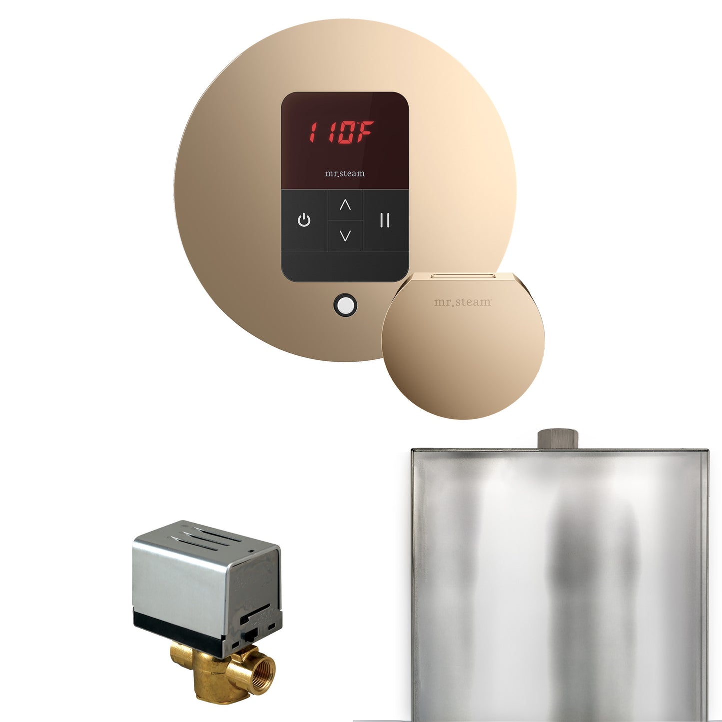 Mr. Steam BBR Basic Butler Steam Shower Control Package with Round iTempo Control and Steamhead