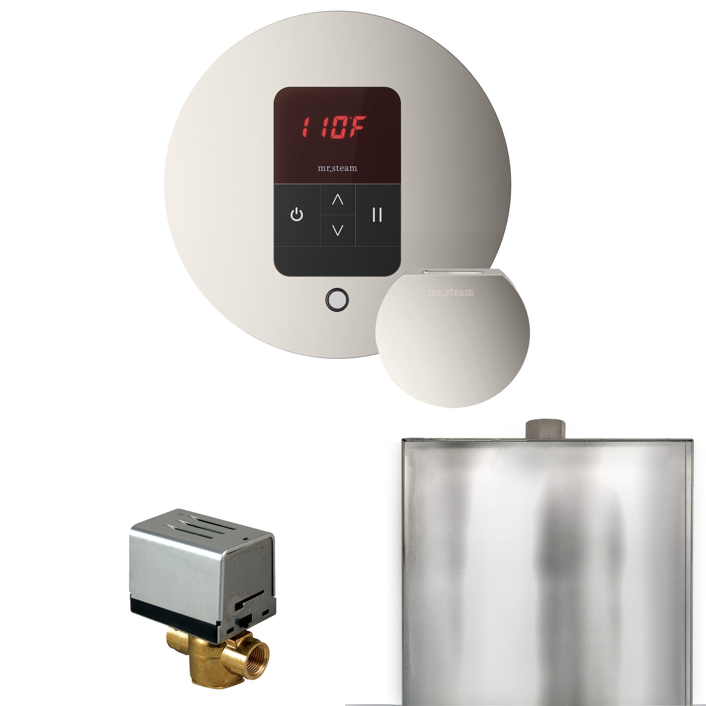Mr. Steam BBR Basic Butler Steam Shower Control Package with Round iTempo Control and Steamhead