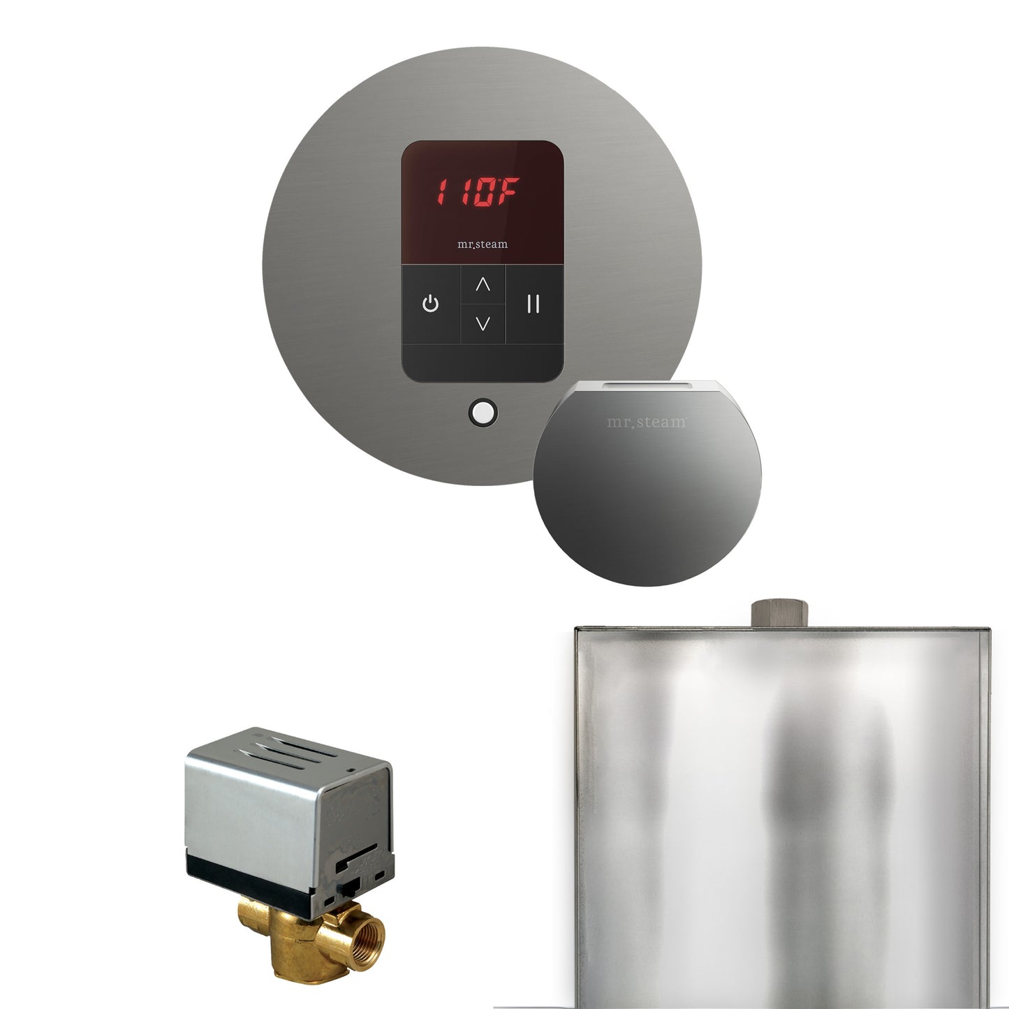 Mr. Steam BBR Basic Butler Steam Shower Control Package with Round iTempo Control and Steamhead