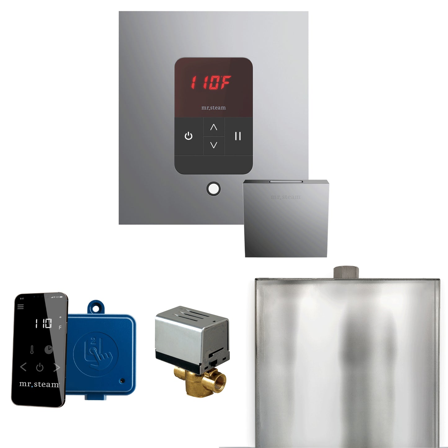 Mr. Steam BBS Basic Butler Steam Shower Control Package with Square iTempo Control and Steamhead