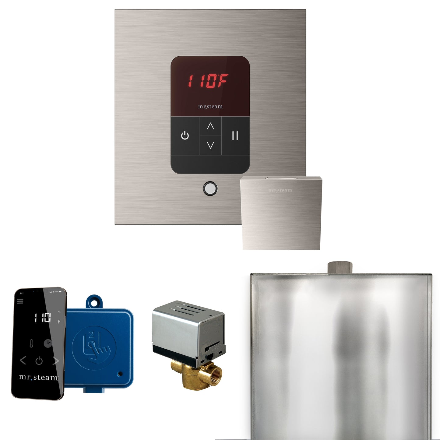 Mr. Steam BBS Basic Butler Steam Shower Control Package with Square iTempo Control and Steamhead