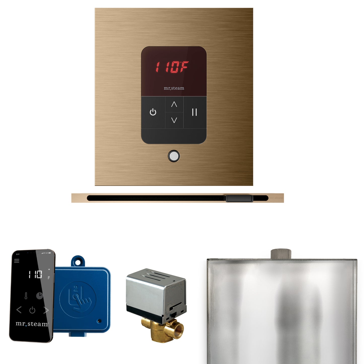 Mr. Steam BBSL Basic Butler Steam Shower Control Package with Square iTempo Control and Linear Steamhead - Parent
