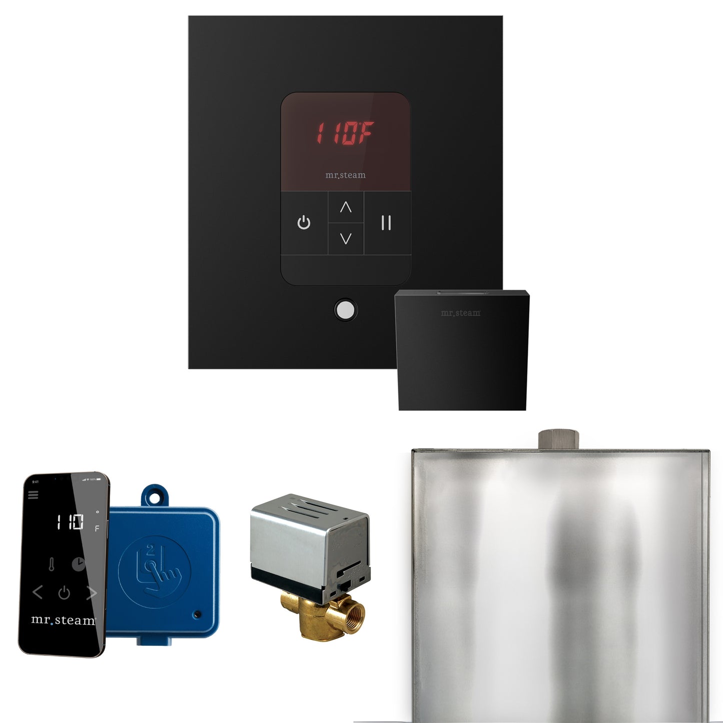Mr. Steam BBS Basic Butler Steam Shower Control Package with Square iTempo Control and Steamhead