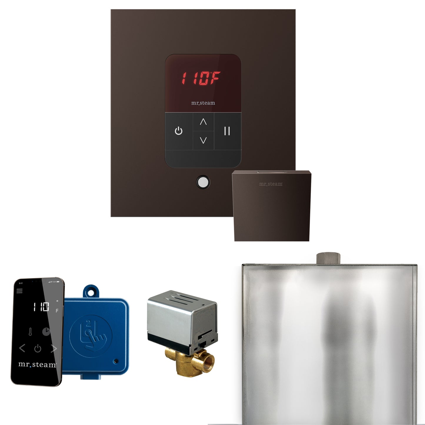 Mr. Steam BBS Basic Butler Steam Shower Control Package with Square iTempo Control and Steamhead