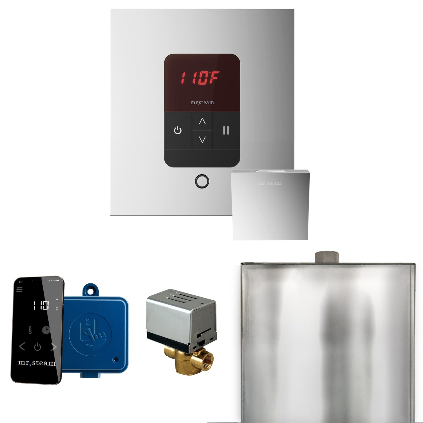 Mr. Steam BBS Basic Butler Steam Shower Control Package with Square iTempo Control and Steamhead