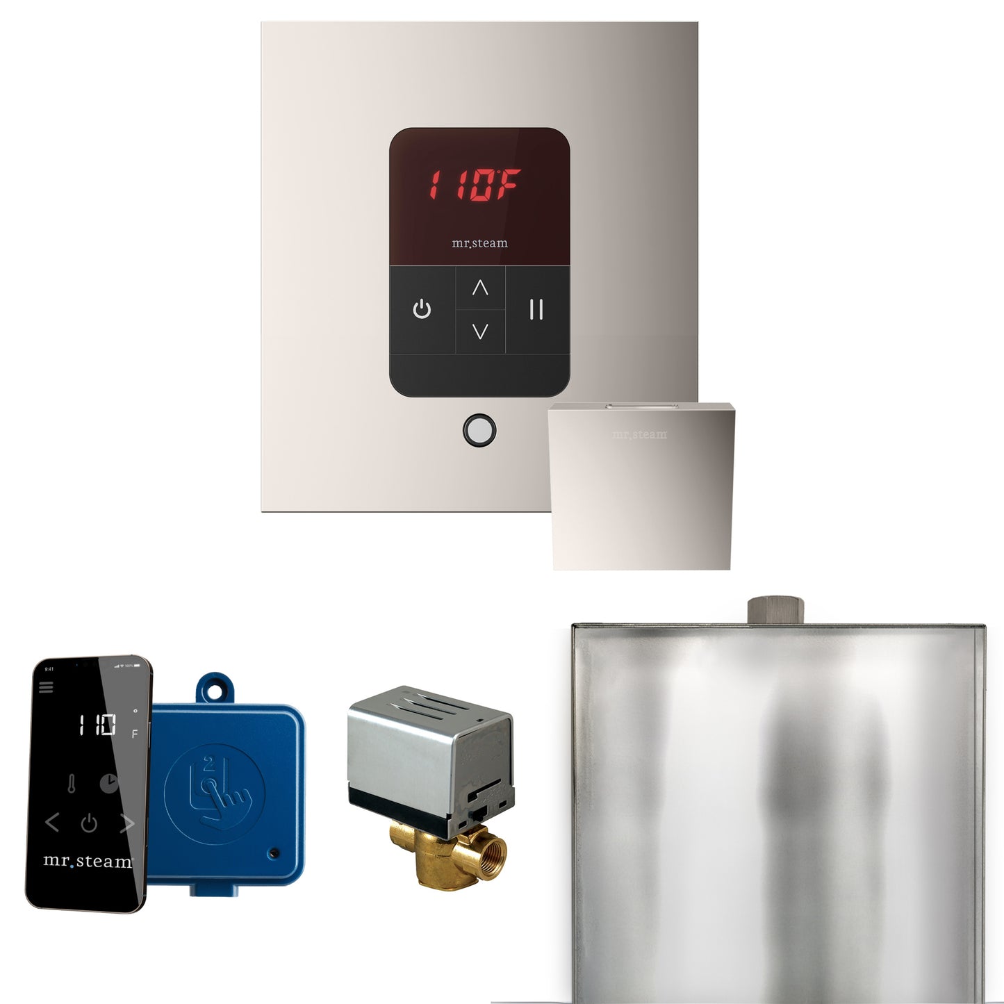 Mr. Steam BBS Basic Butler Steam Shower Control Package with Square iTempo Control and Steamhead