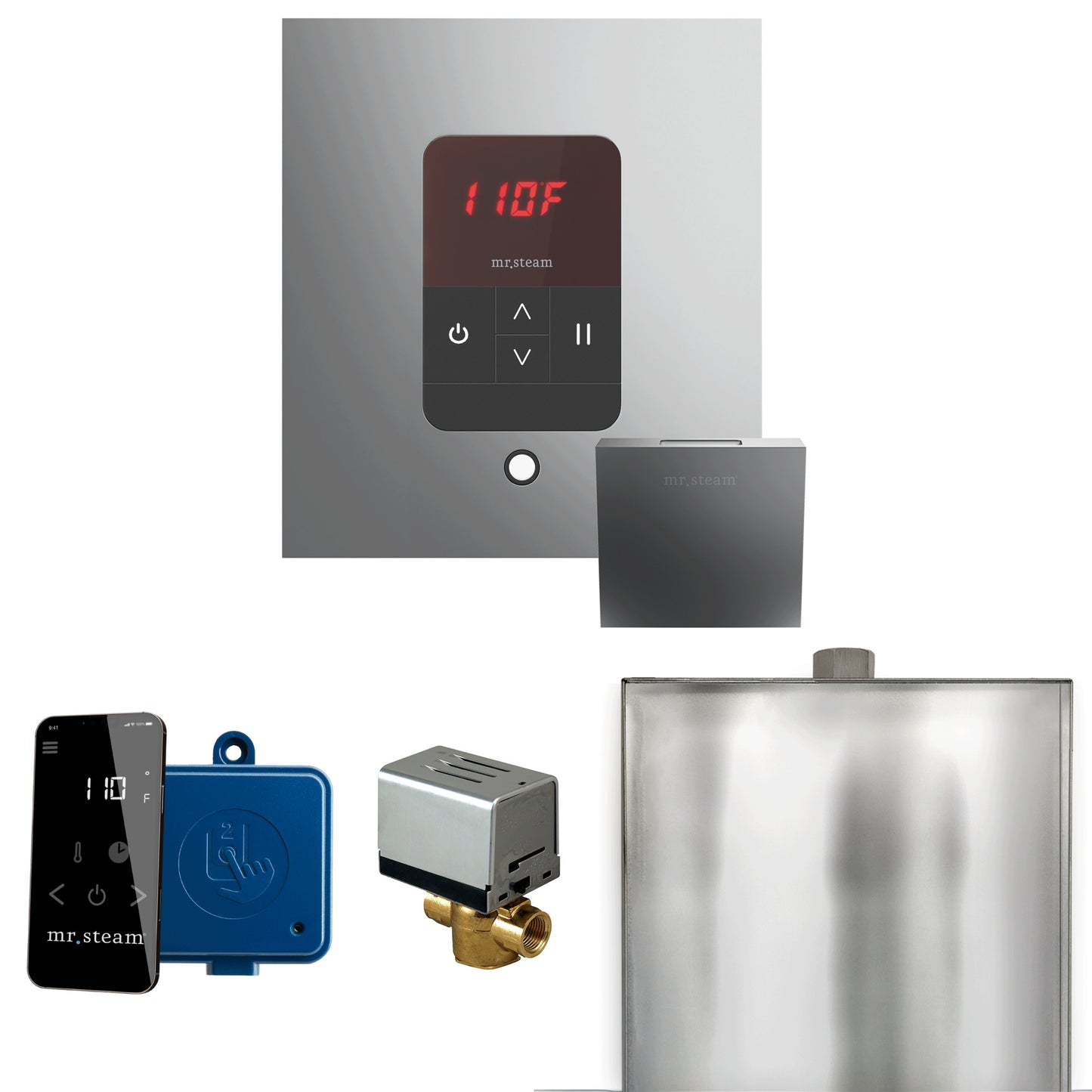 Mr. Steam BBS Basic Butler Steam Shower Control Package with Square iTempo Control and Steamhead