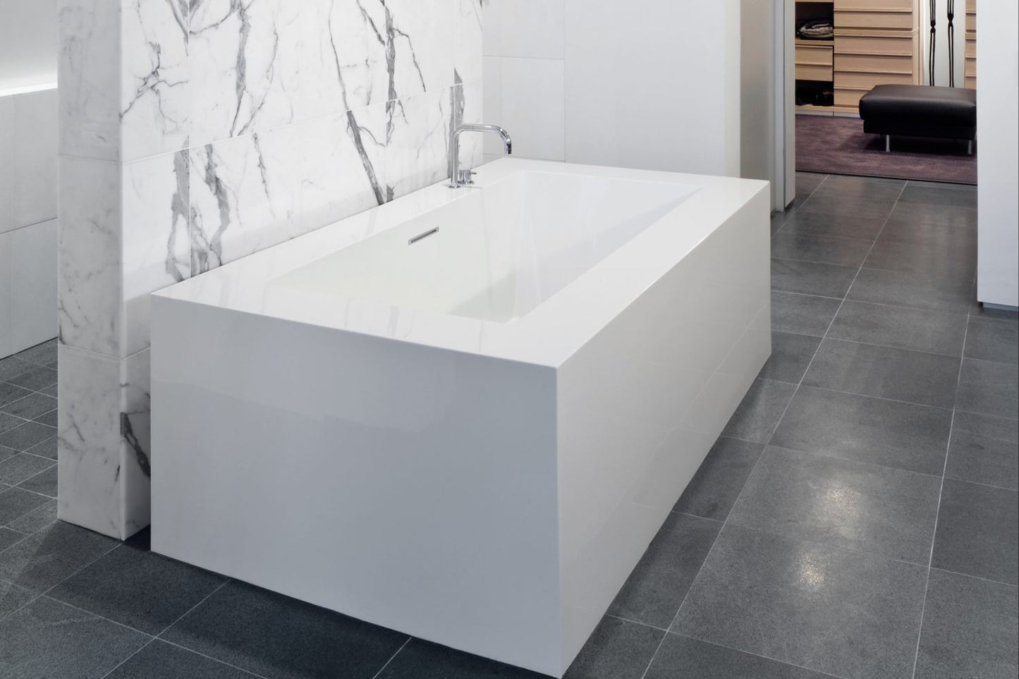 Wet Style BC0102-WHNT-COP Cube Bath 72 X 40 X 24 - 1 Wall - Built In Nt O/F Wh Drain - Parent