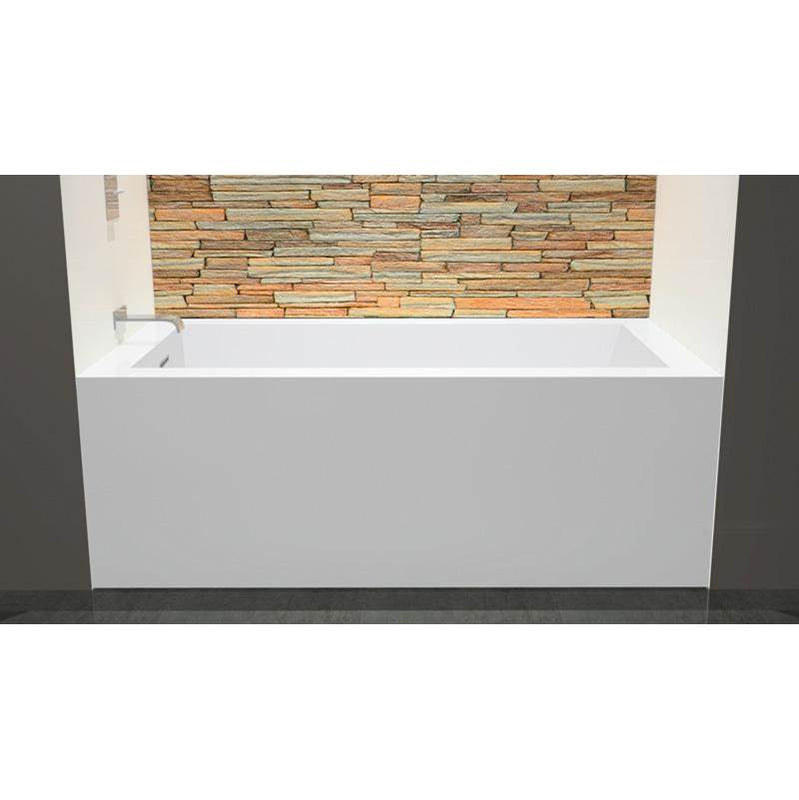 Wet Style BC1105-R-PC-COP Cube Bath 60 X 32 X 21 - 2 Walls - R Hand Drain - Built In Pc O/F Drain - Parent