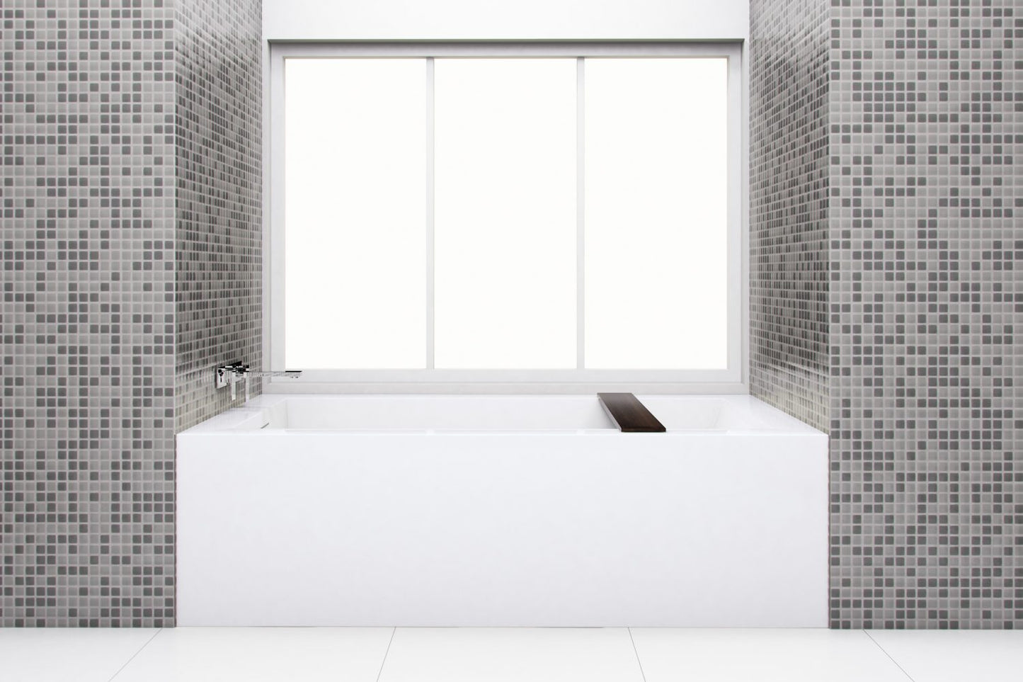 Wet Style BC1201-WHNT Cube Bath 66 X 32 X 19.75 - Fs - Built In Nt O/F Wh Drain - Parent