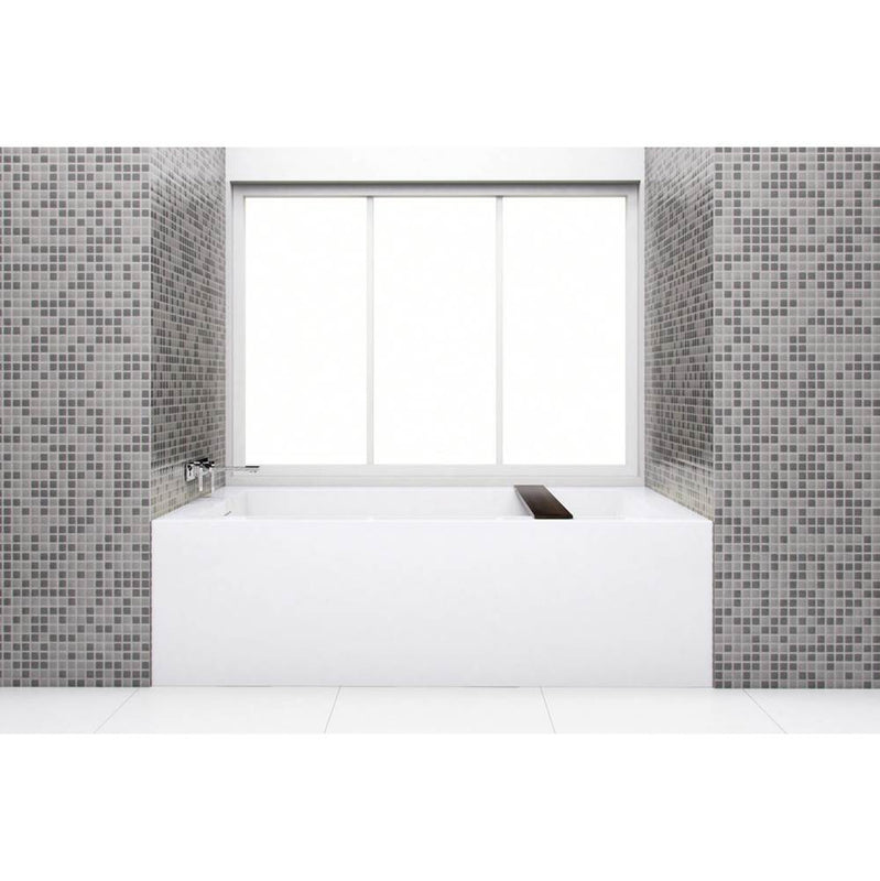 Wet Style BC1205-L-WHNT-COP Cube Bath 66 X 32 X 19.75 - 2 Walls - L Hand Drain - Built In Nt O/F Wh Drain - Parent