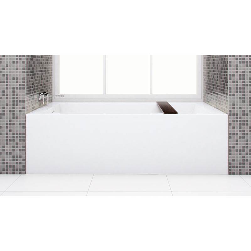 Wet Style BC1205-L-BNNT-COP Cube Bath 66 X 32 X 19.75 - 2 Walls - L Hand Drain - Built In Nt O/F Bn Drain - Parent