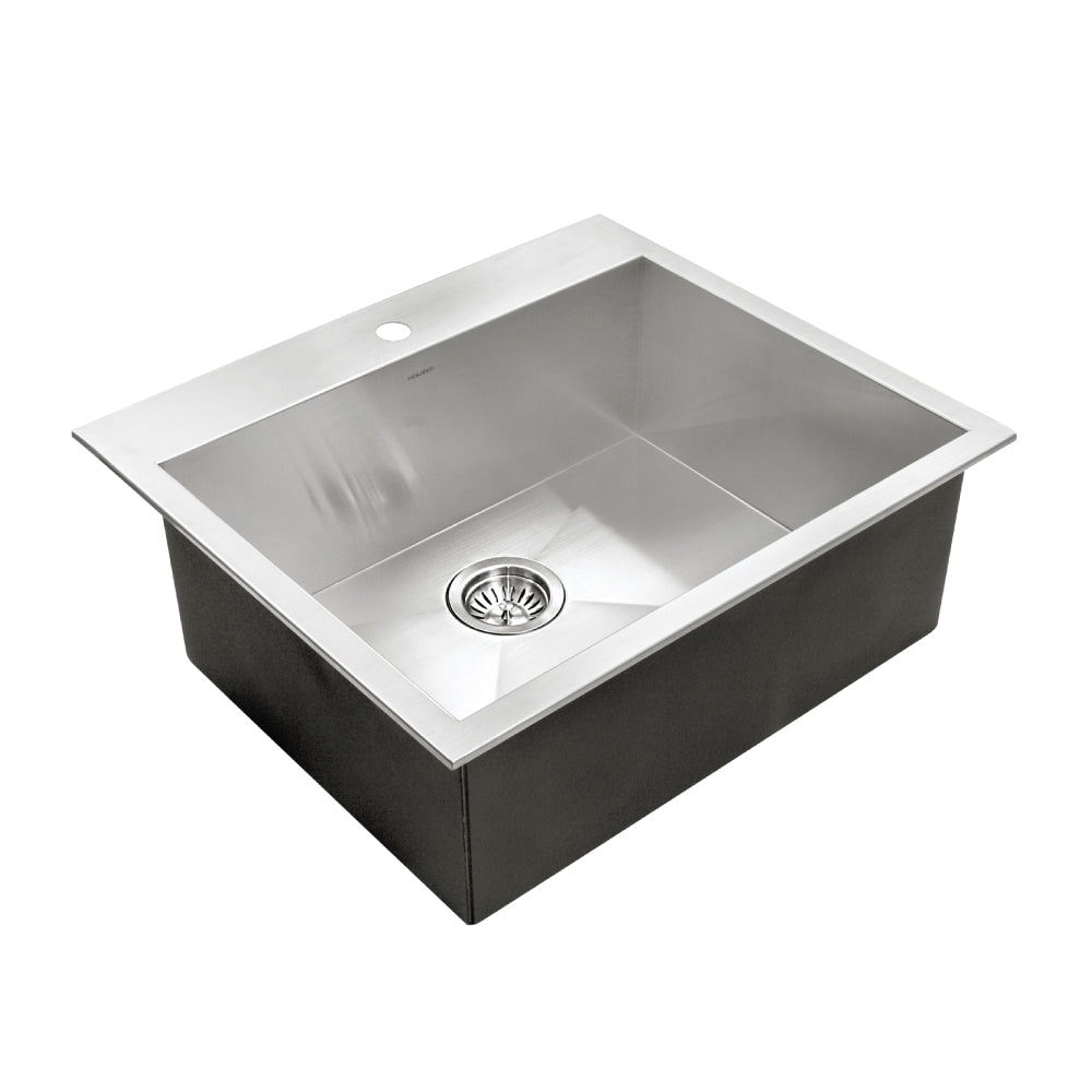 Houzer BCS-2522 Bellus 25 Inch Stainless Steel Drop-In Topmount 1-Hole Single Bowl Kitchen Sink