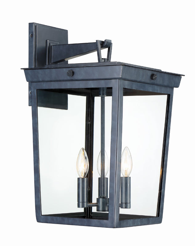 Crystorama BEL-A8063-GE Belmont 3 Light Outdoor Wall Mount - Graphite