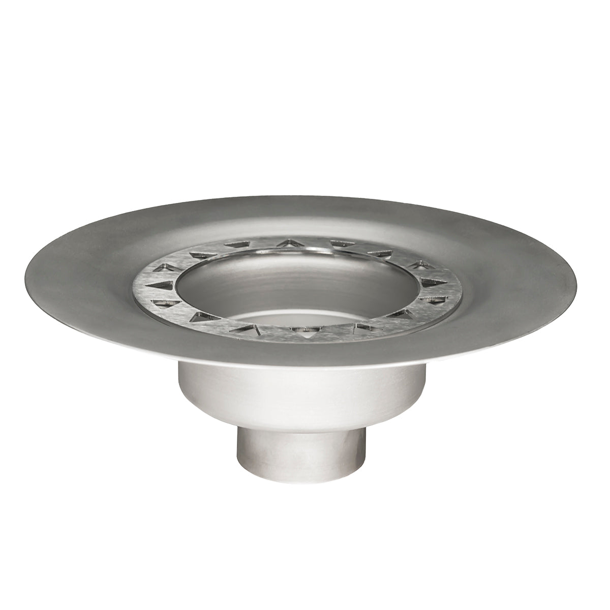 Infinity Drain BFS 42 Bonded Flange Stainless Steel 4" Throat, 2" Outlet