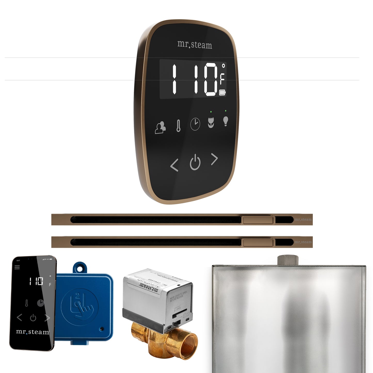 Mr. Steam BFXL ButlerFlex Max Steam Shower Control Package with TempoFlex Control and Linear Steamhead