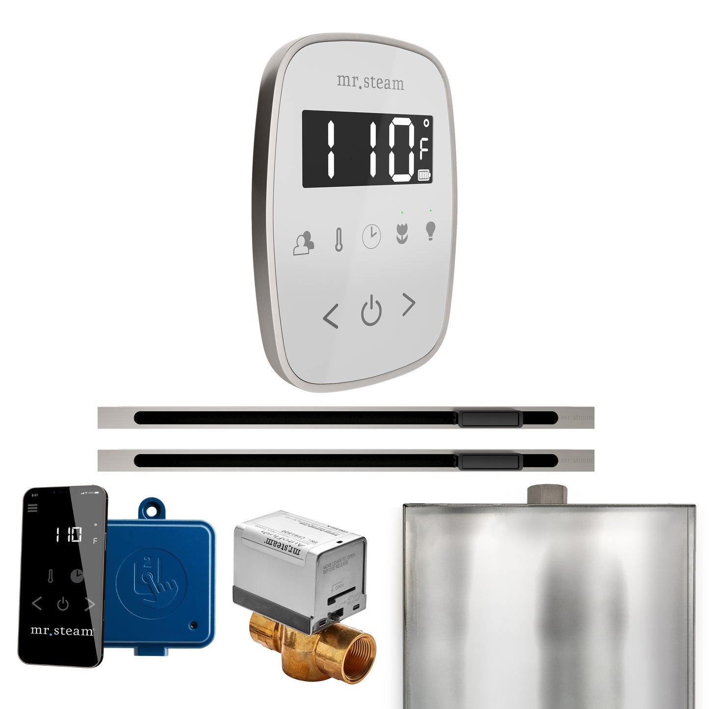 Mr. Steam BFXL ButlerFlex Max Steam Shower Control Package with TempoFlex Control and Linear Steamhead