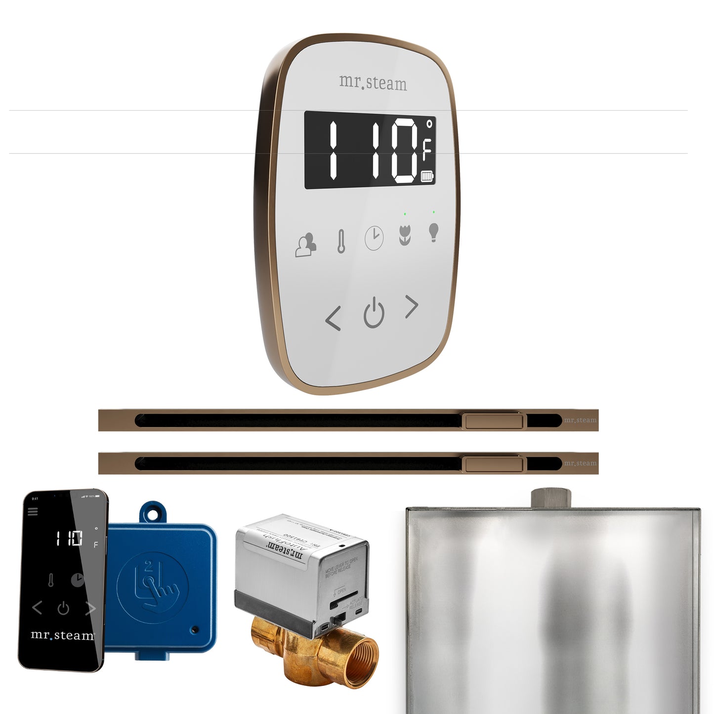 Mr. Steam BFXL ButlerFlex Max Steam Shower Control Package with TempoFlex Control and Linear Steamhead