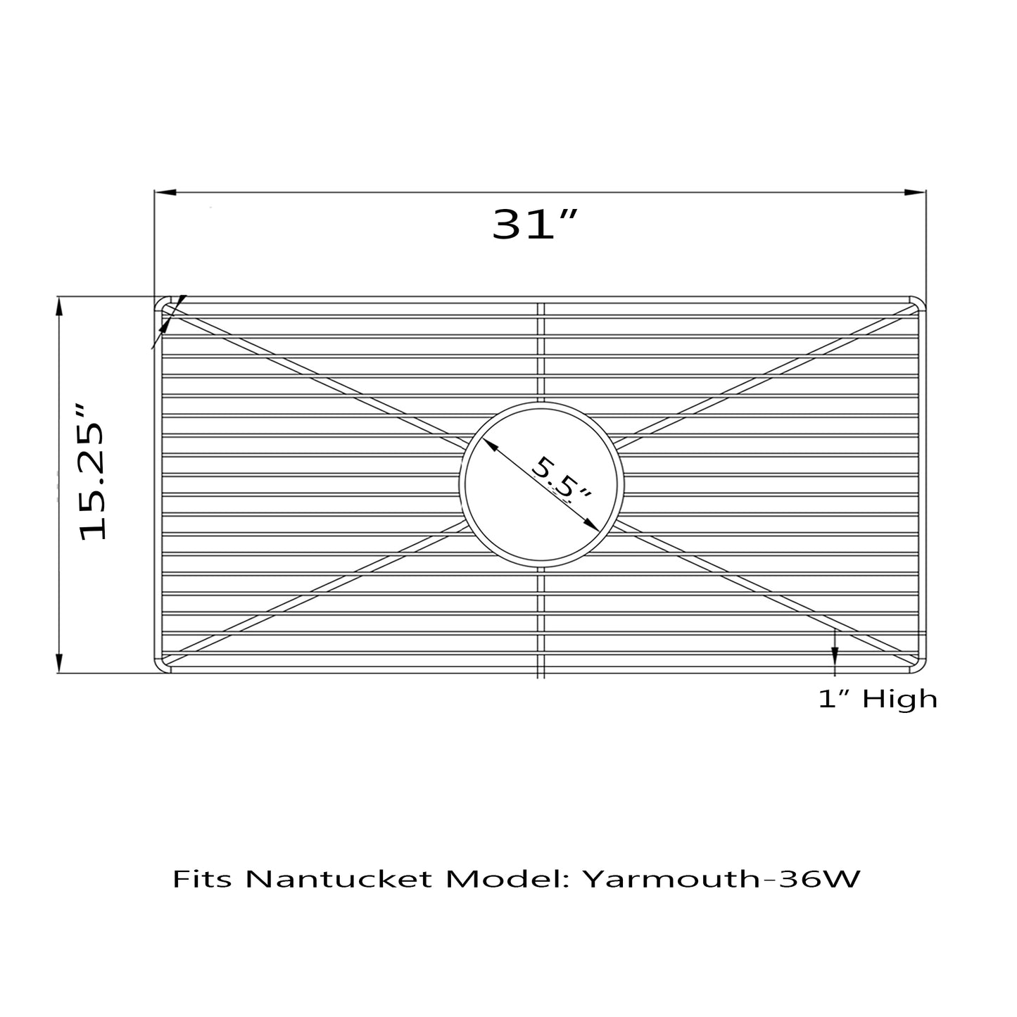 Nantucket sinks BG-YM36 Stainless steel bottom grid