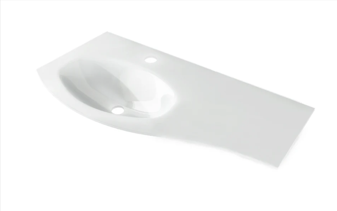 Baden Haus BHOV41GL1 Olimpia, Vague Glass Basin 41" 1Ø Left Basin - Parent