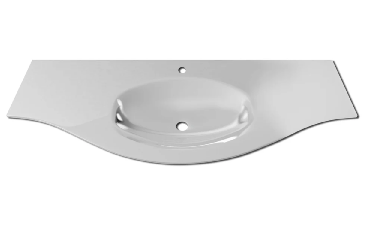 Baden Haus BHOV55G01 Olimpia, Vague Glass Basin 54" 1Ø Central Basin - Parent
