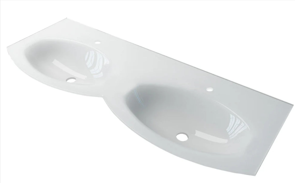 Baden Haus BHOV55G02 Olimpia, Vague Glass Basin 54" 1Ø Double Basin - Parent