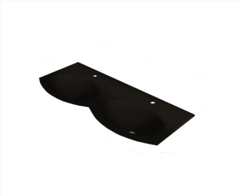 Baden Haus BHOV55G02 Olimpia, Vague Glass Basin 54" 1Ø Double Basin