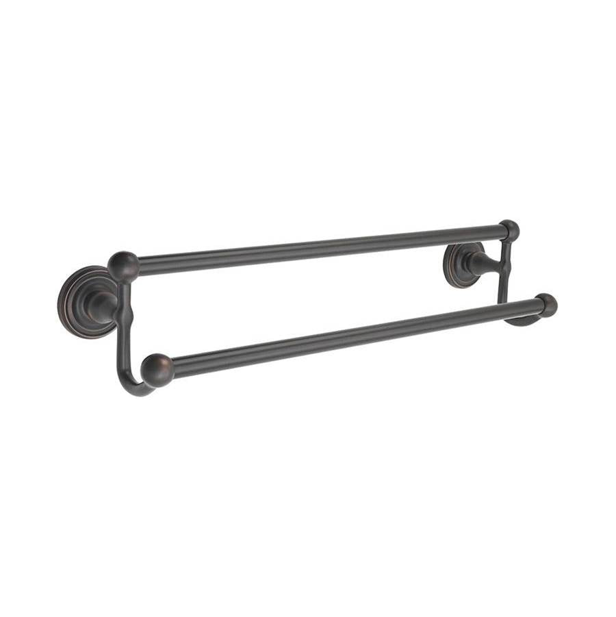Emtek 2603106 Brass Double Towel Bar , Hammered Rosette , 18" - Parent