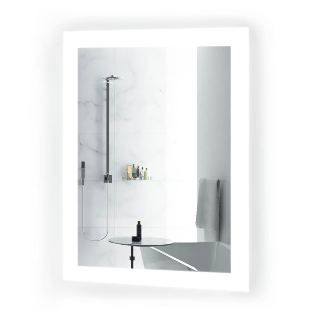 Krugg BIJOU1520 Bijou 15 x 20 LED Bathroom Mirror With Dimmer and Defogger Small Lighted Vanity Mirror