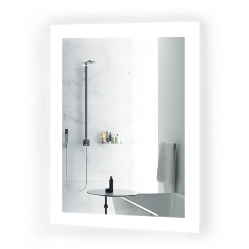 Krugg BIJOU1520 Bijou 15 x 20 LED Bathroom Mirror With Dimmer and Defogger Small Lighted Vanity Mirror