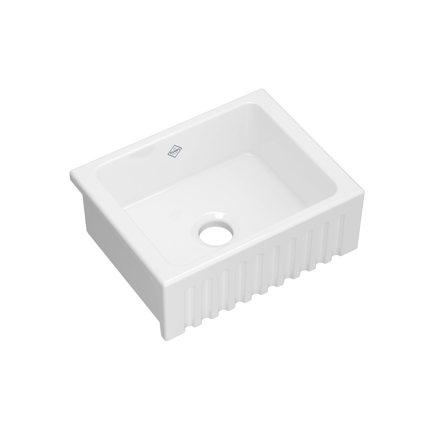 Shaws BL2418WH 24" Single Bowl Apron Front Fireclay Kitchen Sink