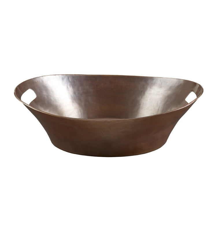 Thompson Traders BOV-2016BC Legacy Bath Beaker Oval Handcrafted Vessel Sink with handles Smooth Black Copper