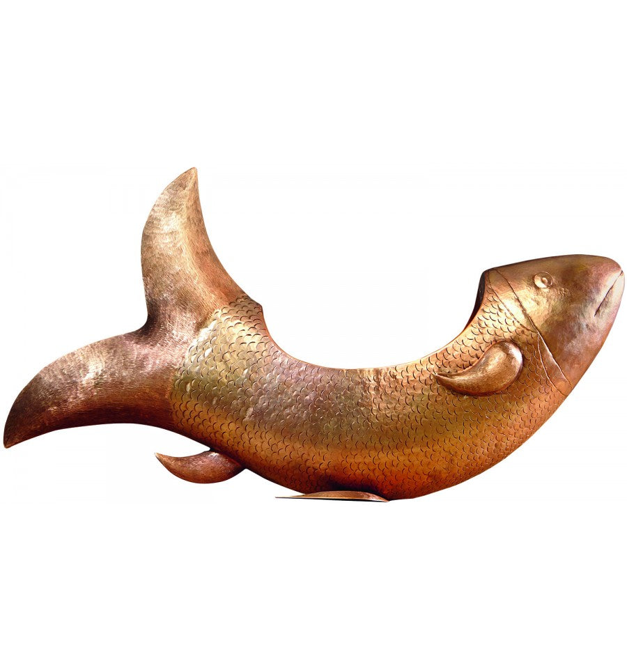 Thompson Traders BOV-2907ASG Masterpiece Ibiza Handcrafted double-Wall Fish Shaped Bath or bar Sink Lifetime Satin Gold