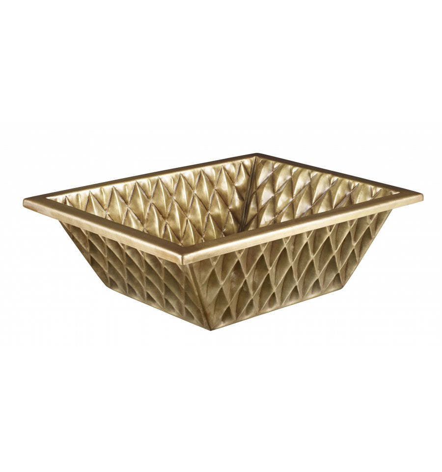 Thompson Traders BPU-1914PQ Legacy Bath Argyle Diego Handcrafted Bath Sink with argyle texture Antique Satin Gold