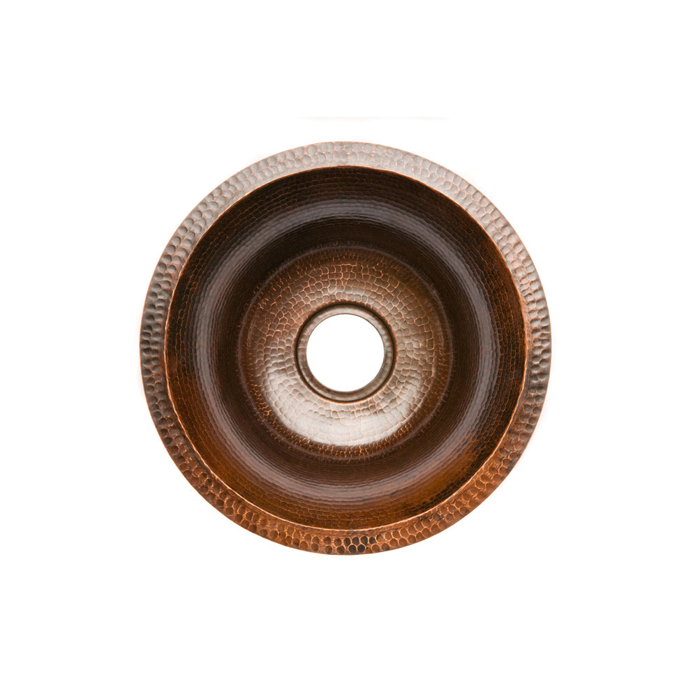 Premier Large Round Hammered Copper Prep Sink BR17DB