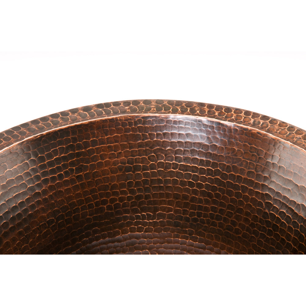 Premier Large Round Hammered Copper Prep Sink BR17DB